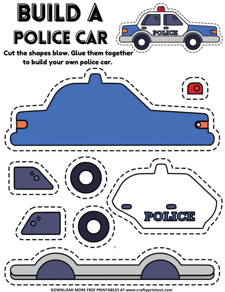 Police Car Crafts For Preschoolers | Free Printable