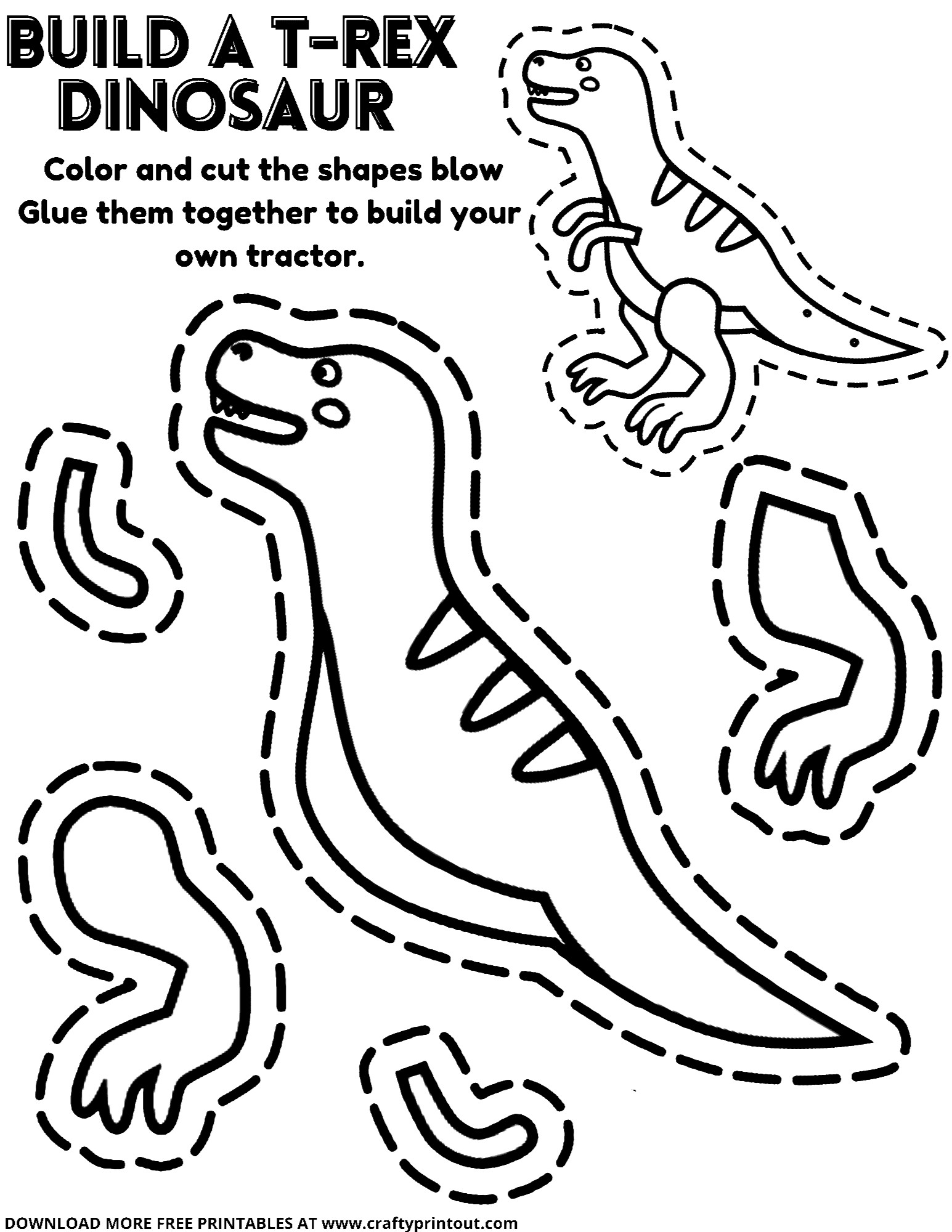 T-REX Dinosaur Coloring Pages | Dinosaur Template.