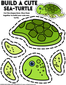 Free Sea Turtle Crafts For Preschool-Animal Cut Outs