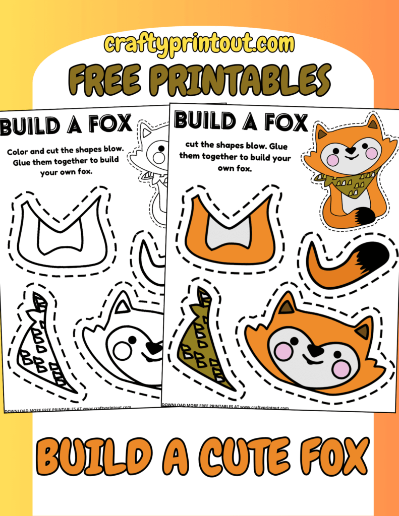 Fox Craft Preschool-Free Template and Coloring Page