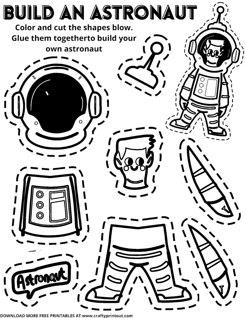 Free Printable Astronaut Craft Template for Preschoolers