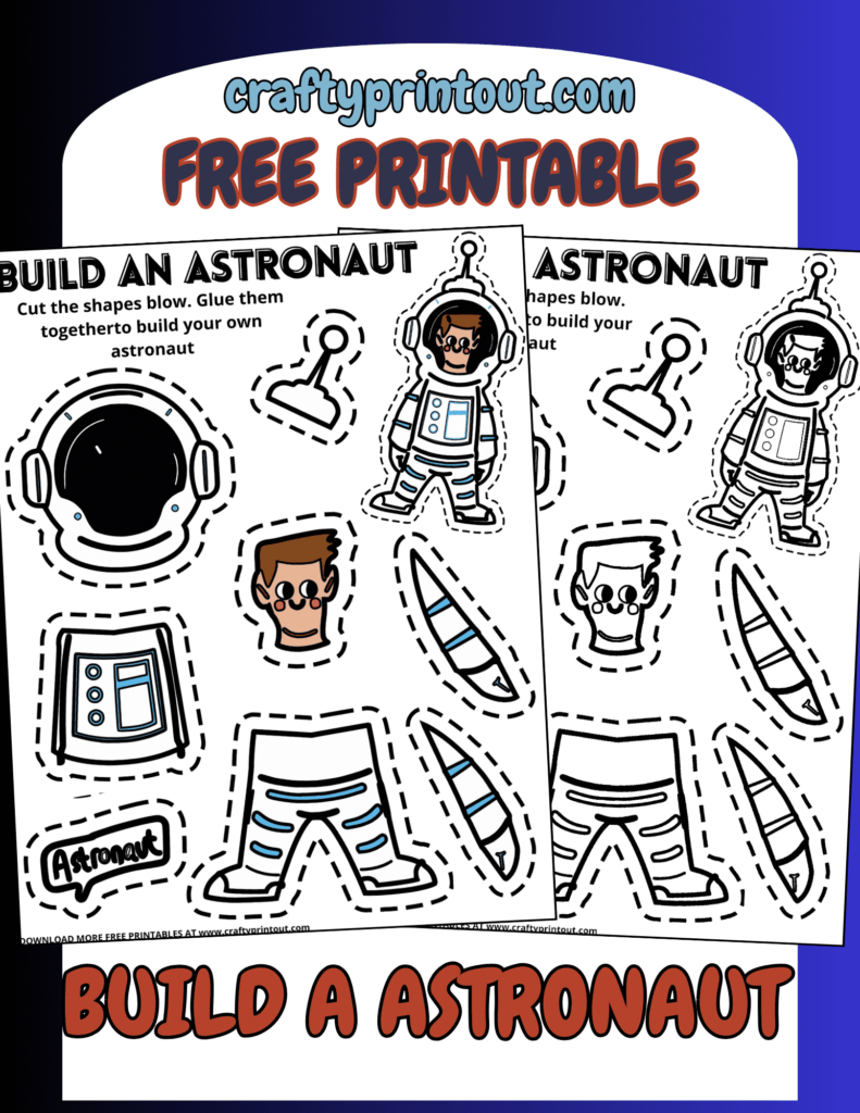 Free Printable Astronaut Craft Template for Preschoolers