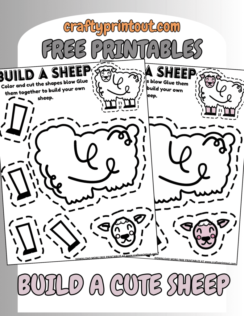 Free Printable Preschool Sheep Craft Cut Out Template