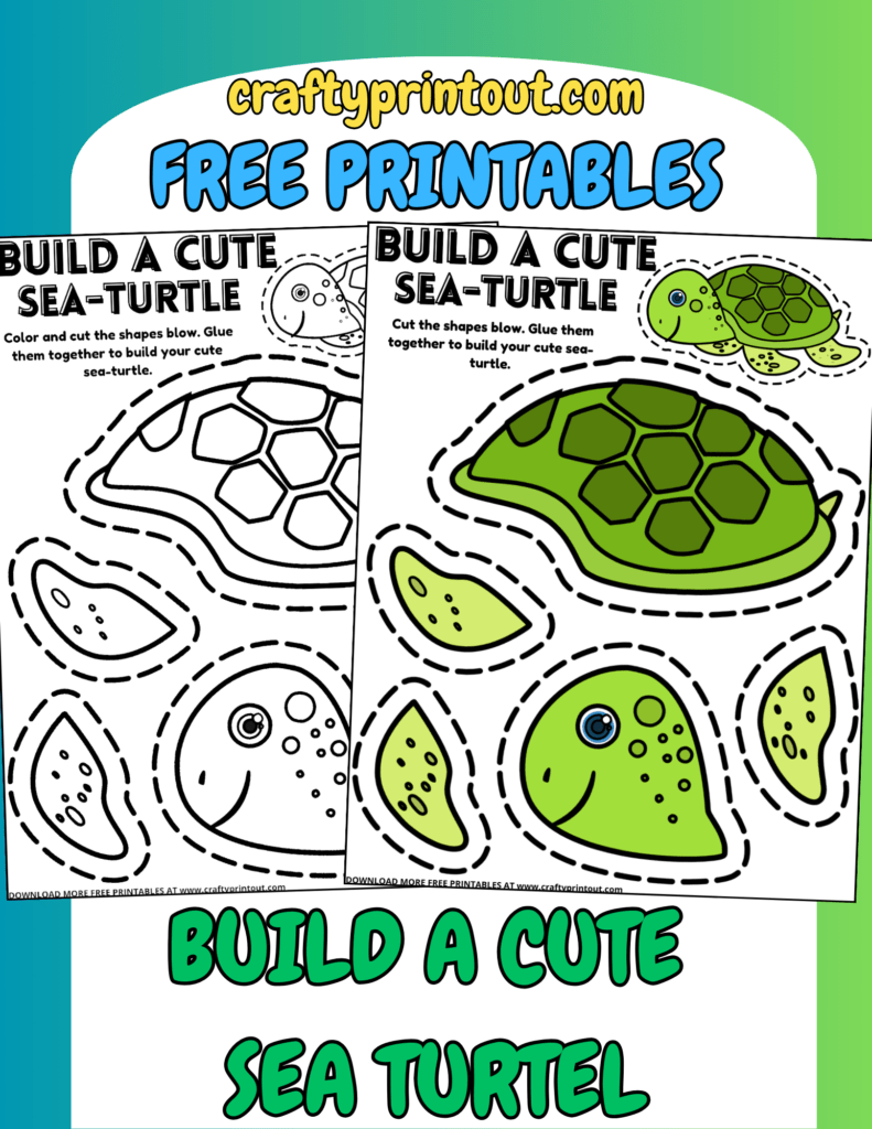 Free Sea Turtel Crafts For Preschool-Animal Cut Outs