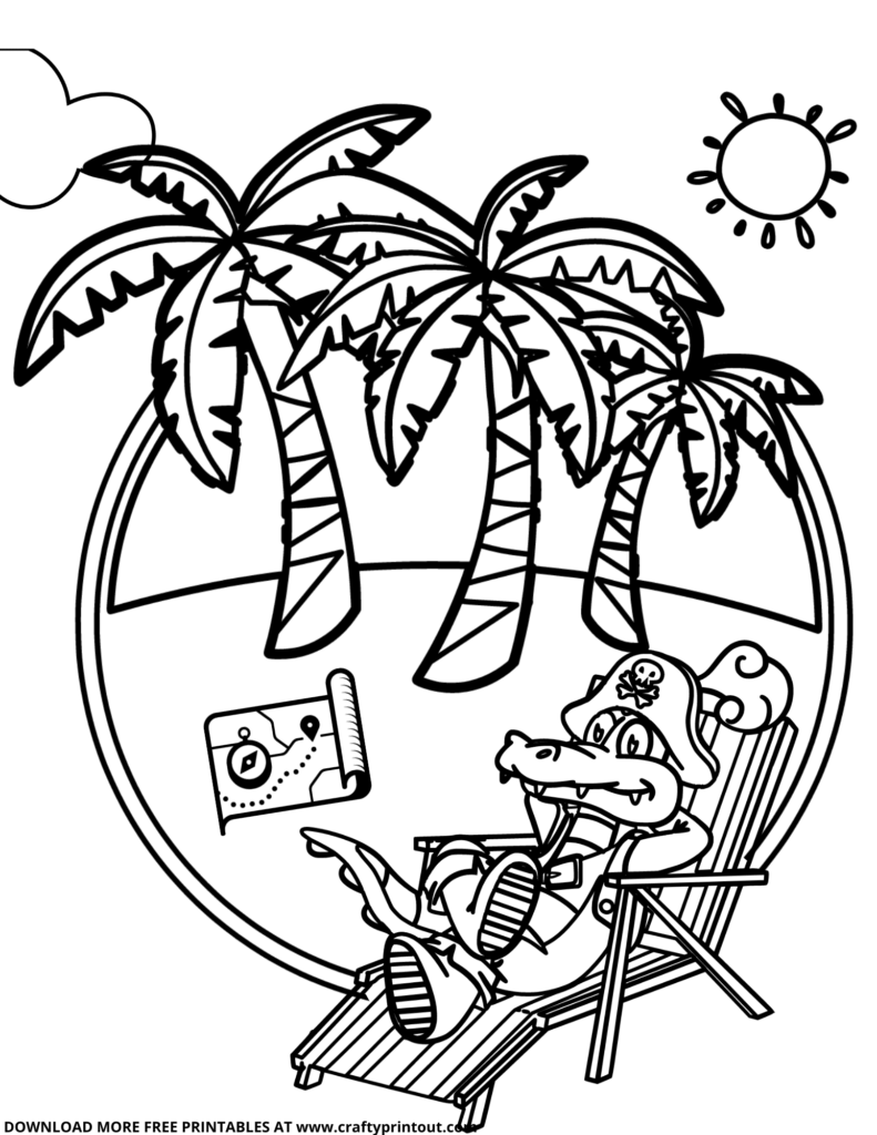 Palm Tree Coloring Pages