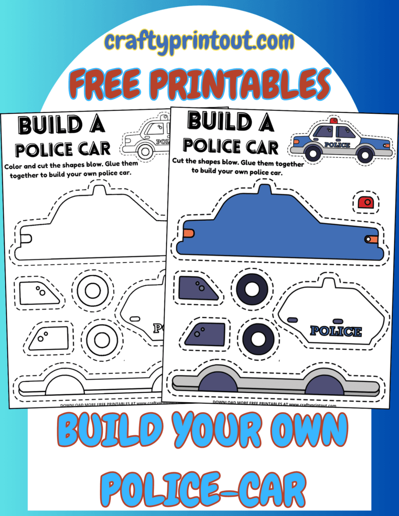 Police Car Crafts For Preschoolers Free Printable