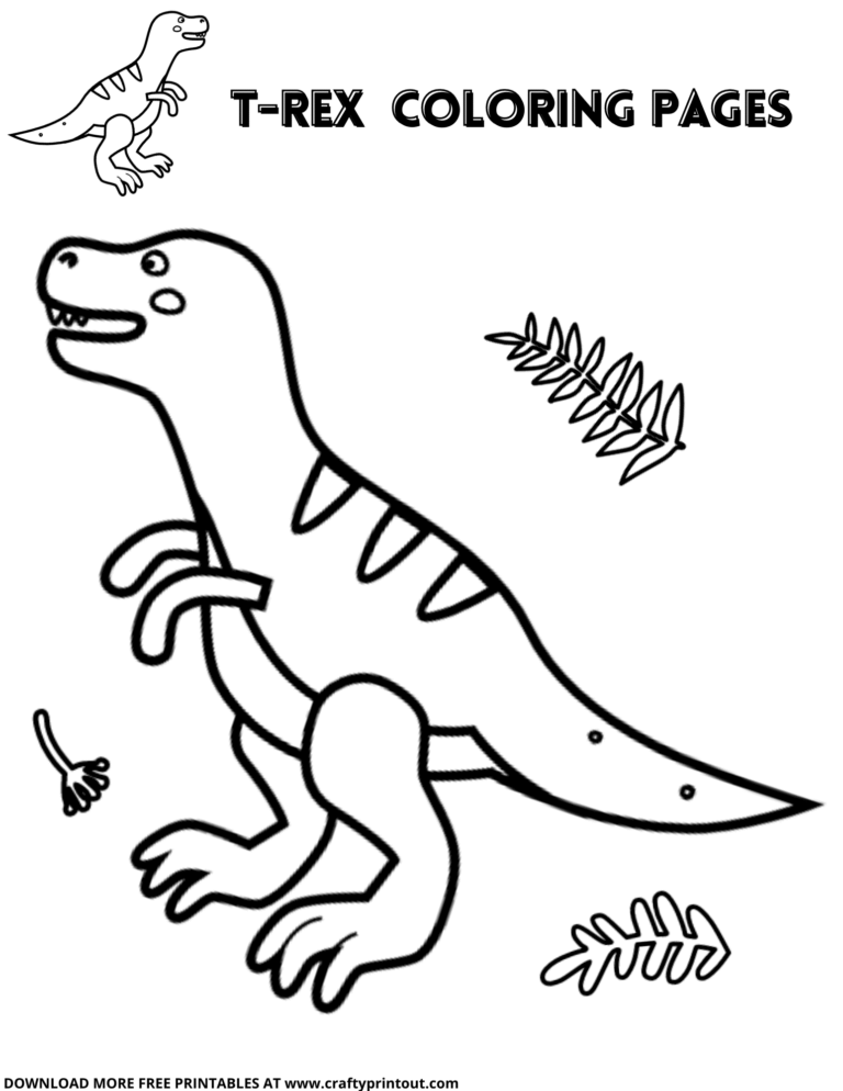 T-REX Dinosaur Coloring Pages | Dinosaur Template.