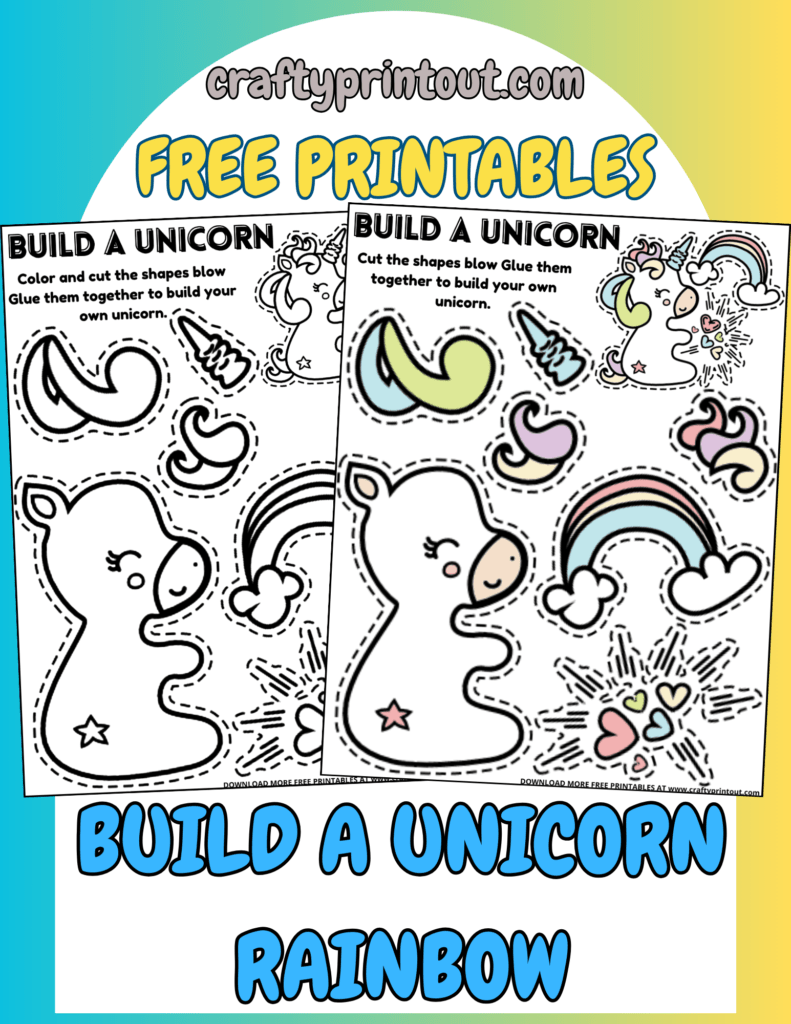 Unicorn Rainbow COLORING PAGES 